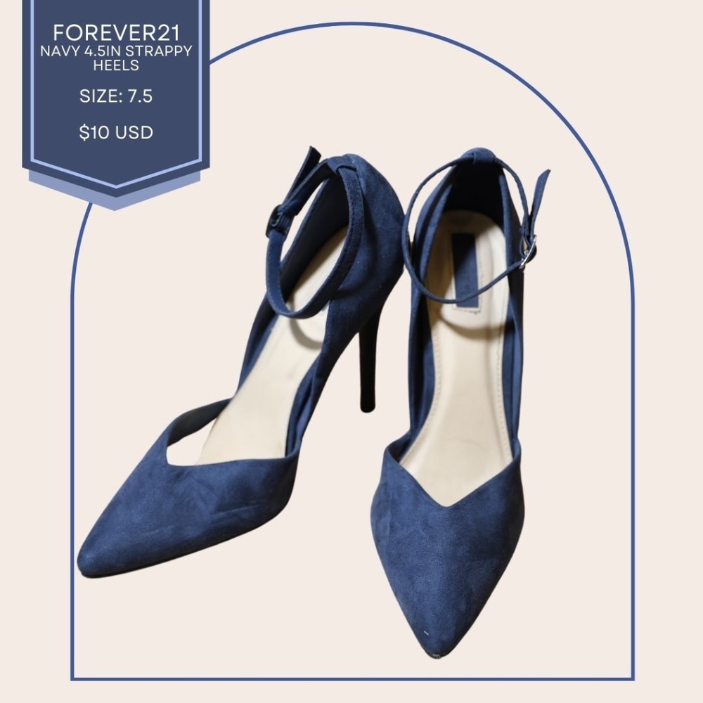 Forever 21 Navy Strappy Stilettos
